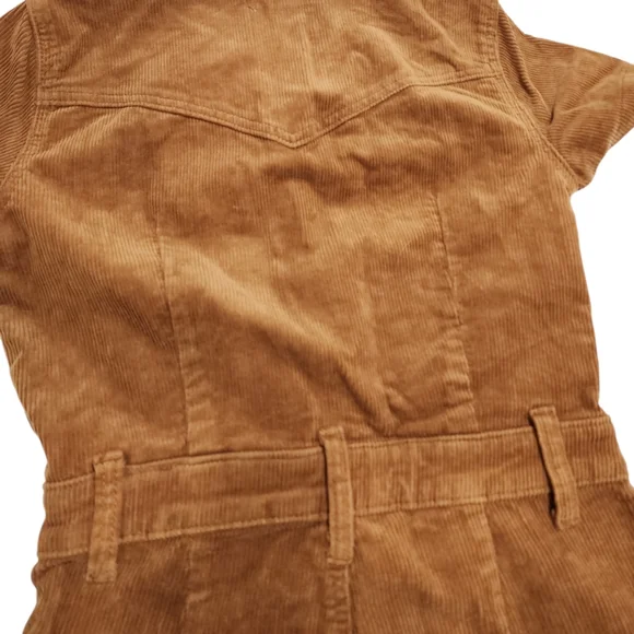 NEW Show Me Your Mumu Cropped Everhart Jumpsuit Camel Corduroy Small Retro Boho - Picture 11 of 12